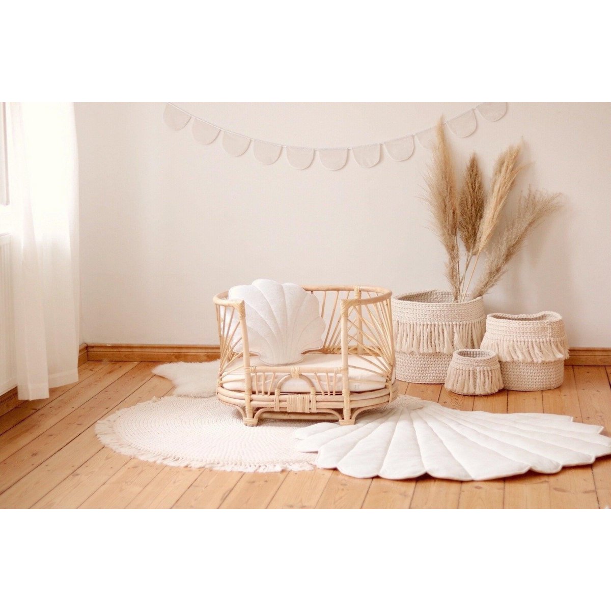 Guirlande Velours « White Pearl » avec Demi Lunes