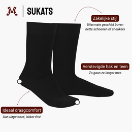 Sukats® 6 par eleganckich, bawełnianych skarpetek na co dzień | Bez szwu | Schludne skarpetki męskie i damskie | Czarny lub niebieski | Wiele rozmiarów