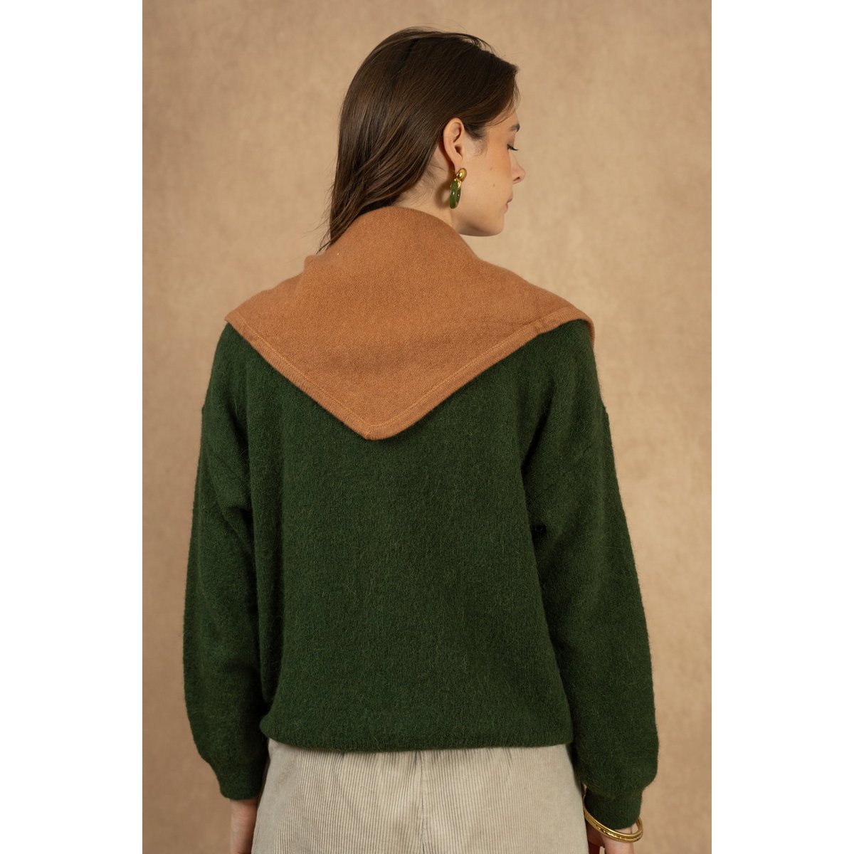 Foulard triangle uni 100% laine mérinos