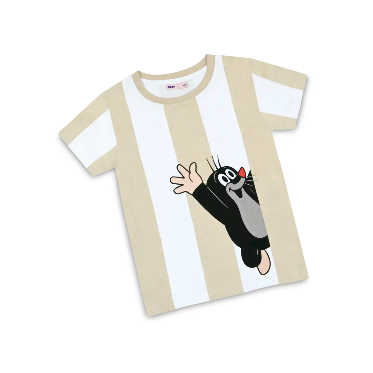 koaa – La Petite Taupe « Guck Guck » Stripes – T-Shirt blanc/marron