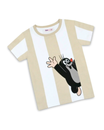 koaa – La Petite Taupe « Guck Guck » Stripes – T-Shirt blanc/marron
