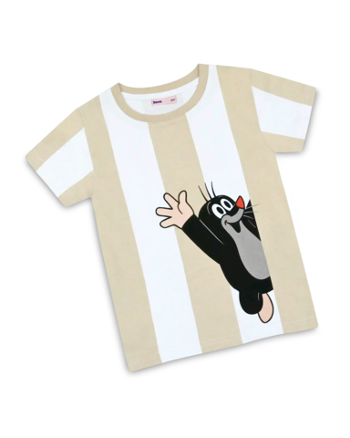 koaa – The Little Mole “Guck Guck” Stripes – T-shirt wit/bruin