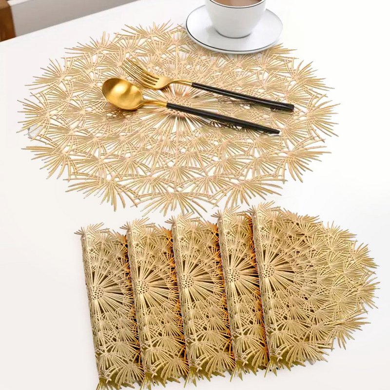 Manteles individuales | Mesa PVC Resistente al Calor Redonda | Juego de 6