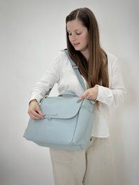 Sac de Grossesse MIREM By Nenina & Co Dusty Blue + Cadeau Matelas à Langer + Attache Sucette