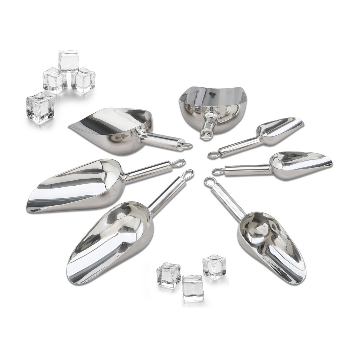 Universal measuring / ice cube scoop made of stainless steel 50 ml
