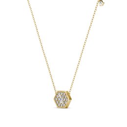 Colgante Hexágono - Oro y Cristal