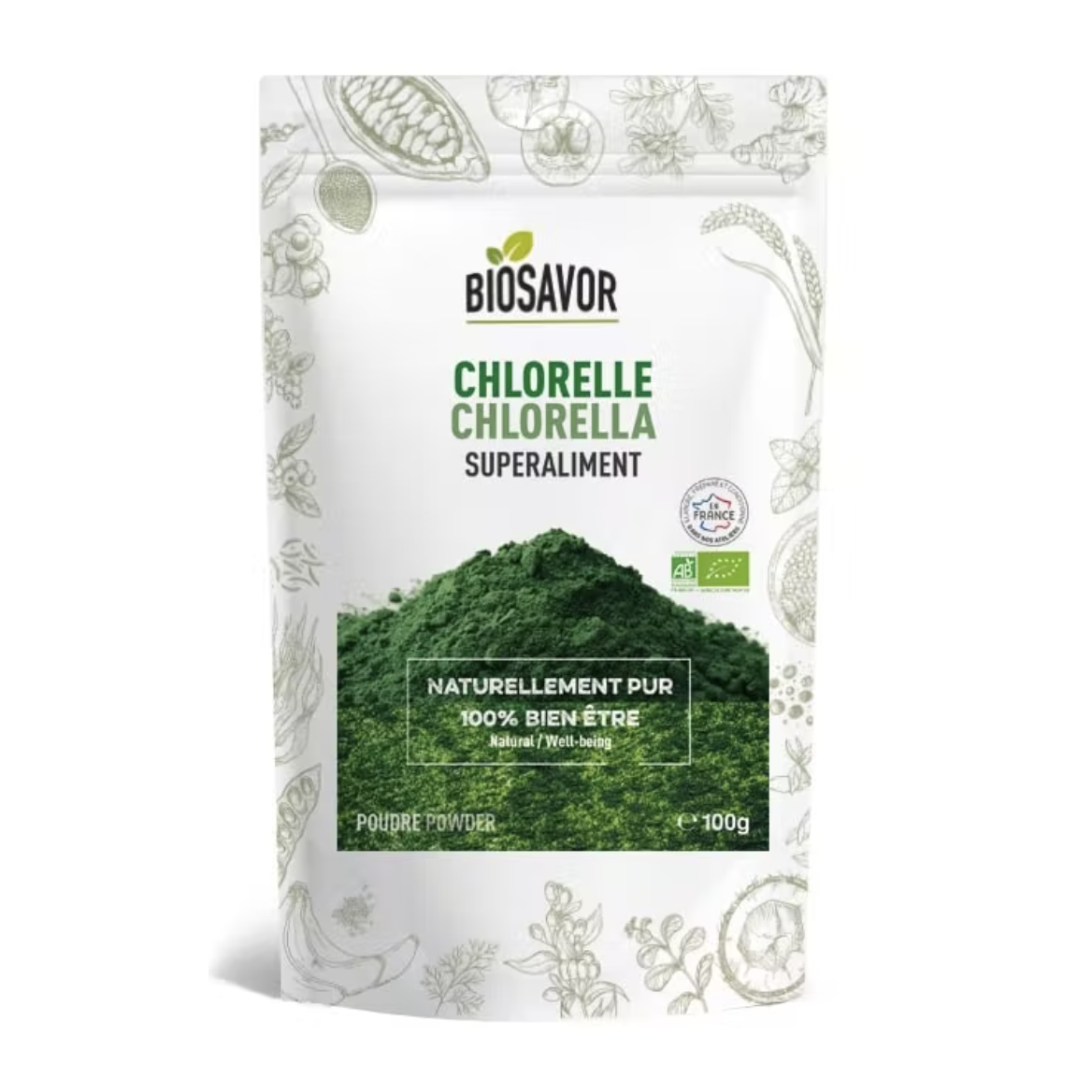 CHLORELLE POUDRE - 100G - COMPLÉMENT ALIMENTAIRE