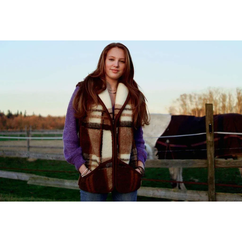Wool body warmer - Multicolored with zipper