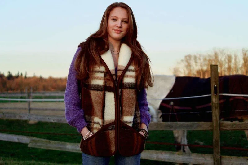 Wool body warmer - Multicolored with zipper