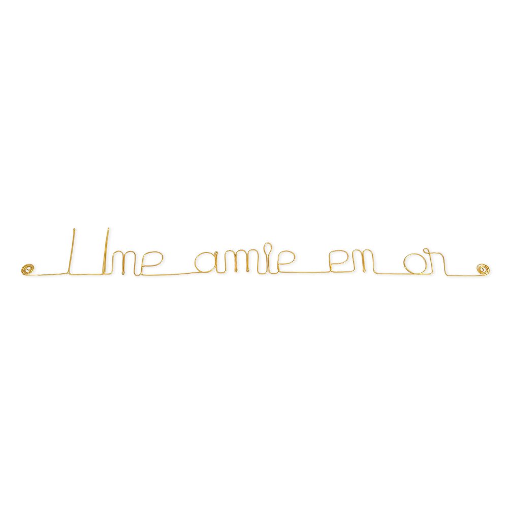 Friendship Gift "A friend in gold" - Wall Decoration in Golden Brass wire to pin - Wall Jewelry