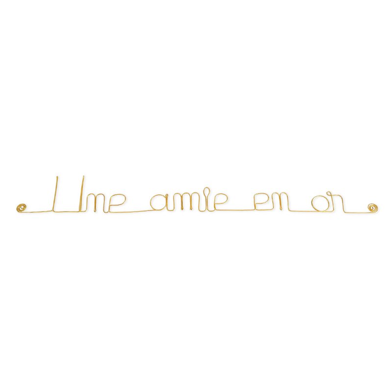 Friendship Gift "A friend in gold" - Wall Decoration in Golden Brass wire to pin - Wall Jewelry
