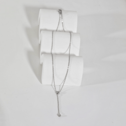 Foma - Minimalistisk kvast Crystal Drop halskæde