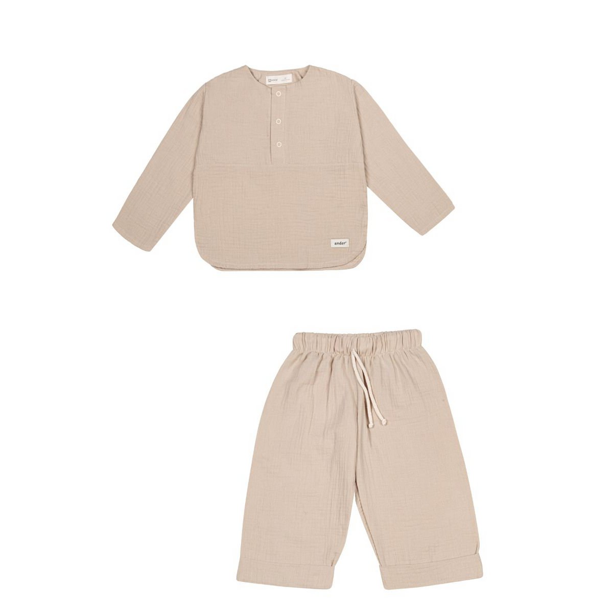 DANTE BEIGE blouse and shorts set for a boy