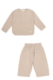 DANTE BEIGE blouse and shorts set for a boy