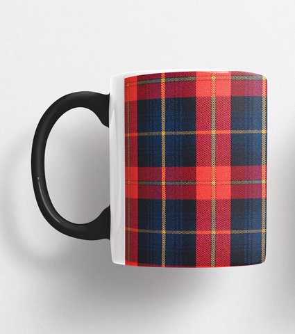 Tartan Ceramic Mug 325ml - DARK BLUE/RED SQUARES