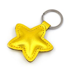 Golden Star Handmade Leather Keychain