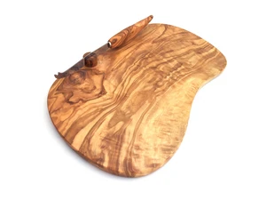 Cheese board with cheese knife handmade from olive wood