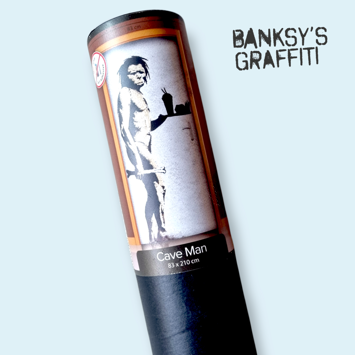 Banksy Door Sticker (83x210cm) - Cave Man