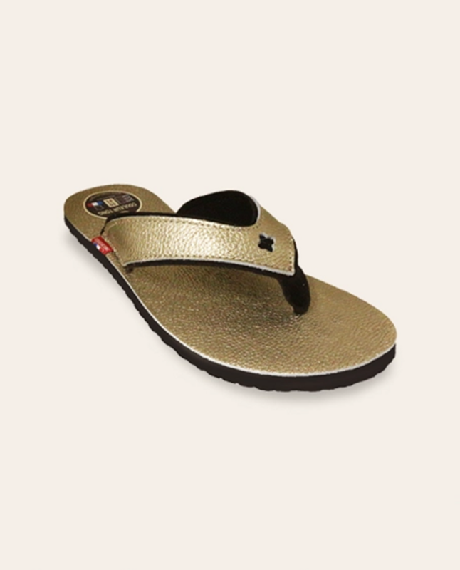 PIANA Gold Leather Flip Flop / Flip Flop