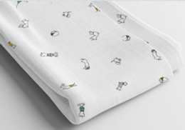 100% bomuldsmuslin - Sjovt gravhundeprint
