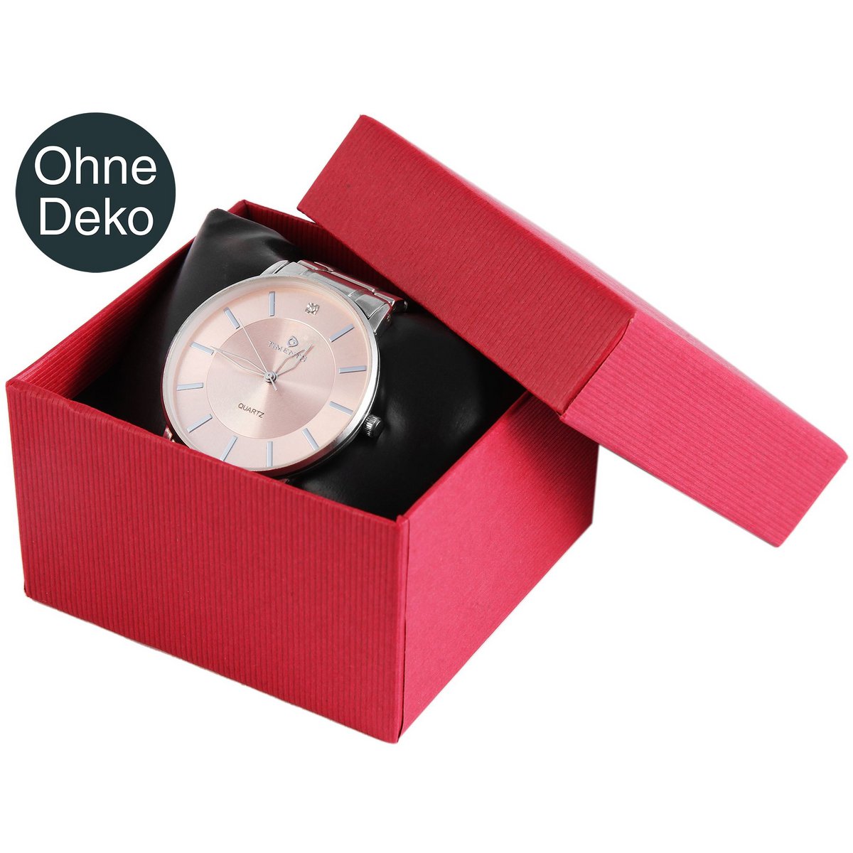 Uhrenbox, Pappe, 12 Stück, rot (8 cm x 8,5 cm x 5,5 cm)