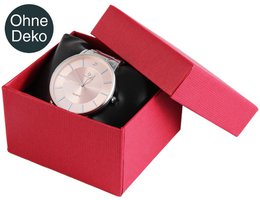 Uhrenbox, Pappe, 12 Stück, rot (8 cm x 8,5 cm x 5,5 cm)