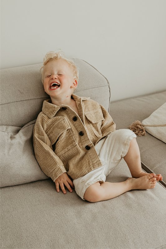 Oversized Corduroy-jakke - Beige