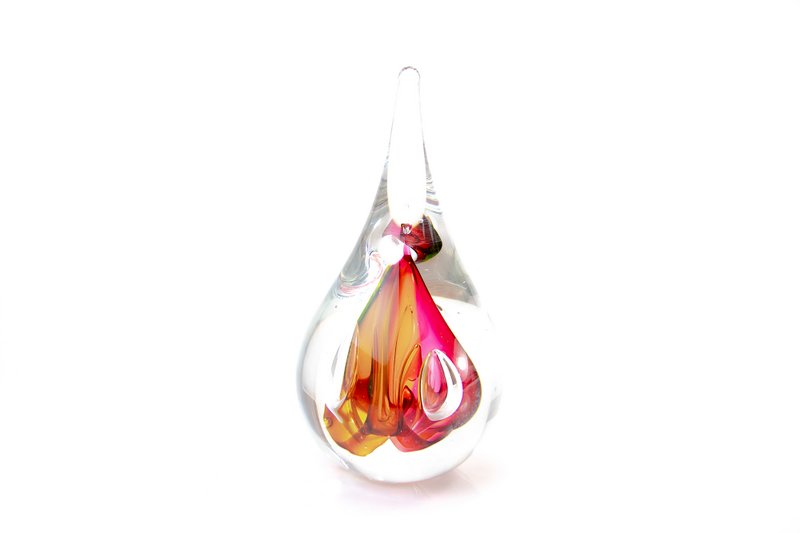 Kristalltropfen - Rot/Gold - Höhe 12 cm - Handgefertigt