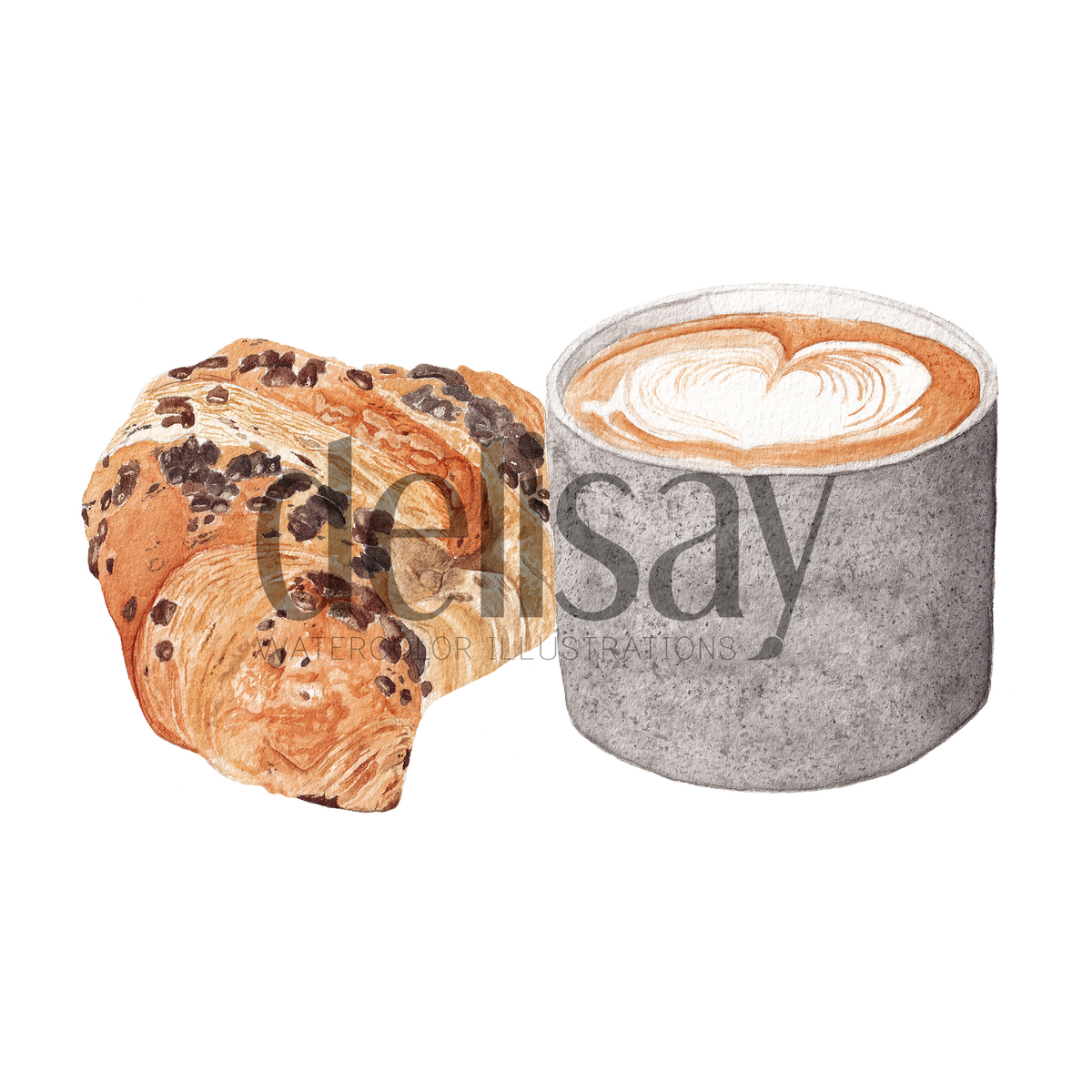 Postcard "Coffee & Croissant"