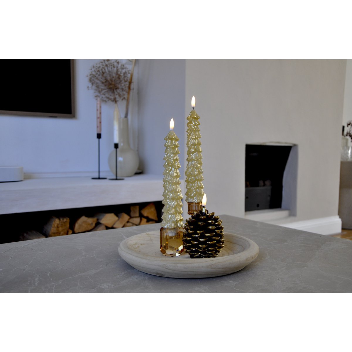 Vela LED Árbol de Navidad Gold RC - Juego de 2