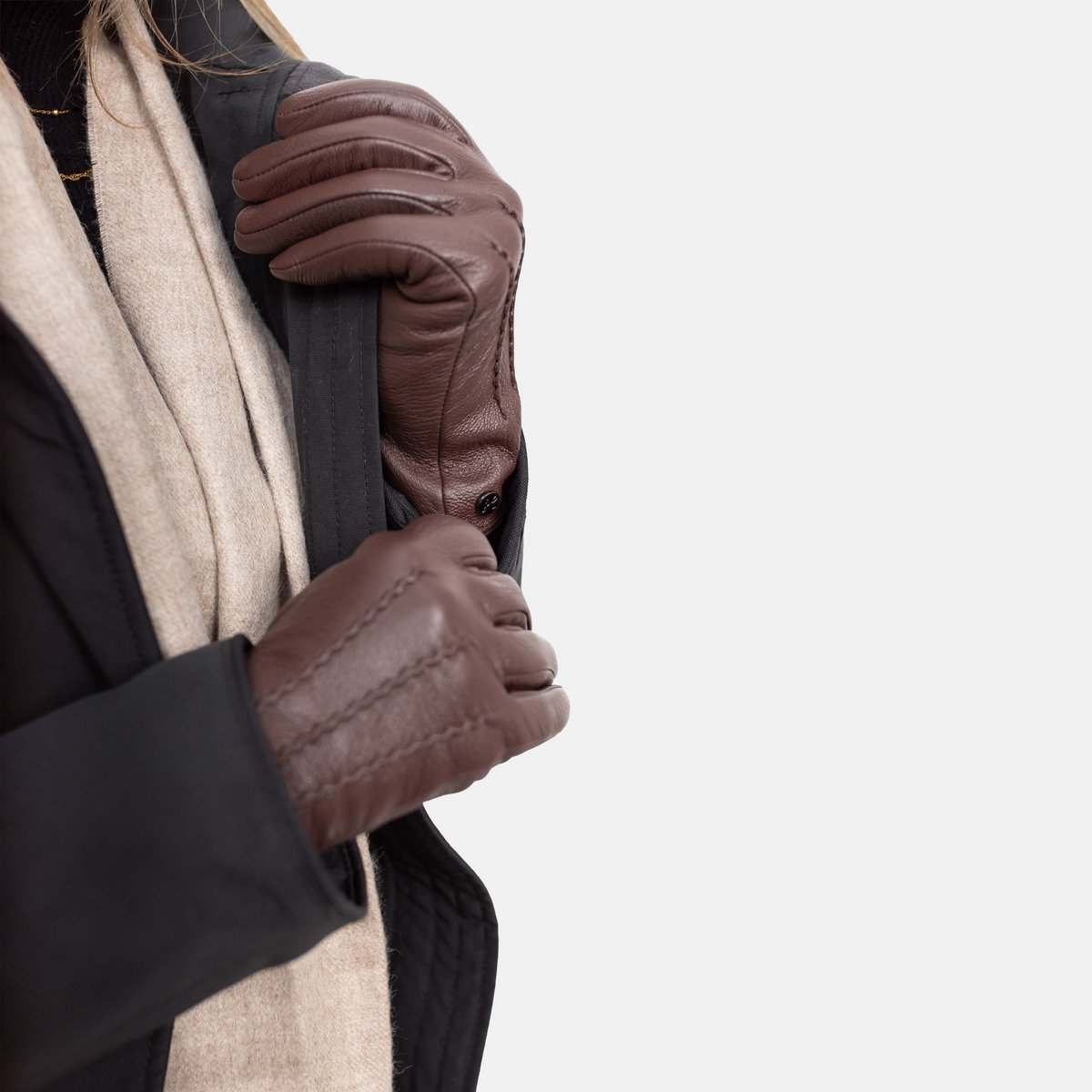 JESS – handschoenen van geitenleer met voering van kasjmierwol - touch-functie