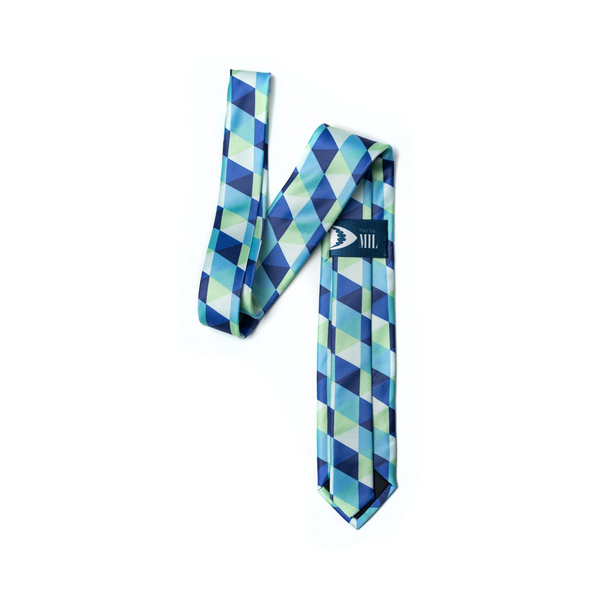 Ruit groene en blauwe stropdas | Gerecycled polyester GRS