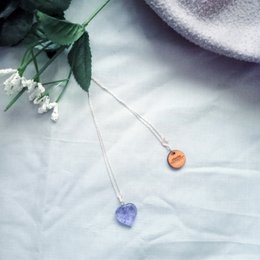 Collar de cuarzo azul, piedra preciosa de cuarzo arándano, collar colgante de piedras preciosas en plata de ley 925