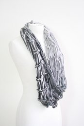 Dark green infinity scarf - wool