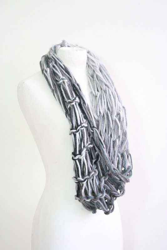 Dark green infinity scarf - wool