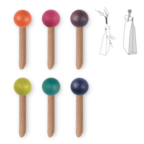 Auswahl von 24 Holztaschenclips - Farbe