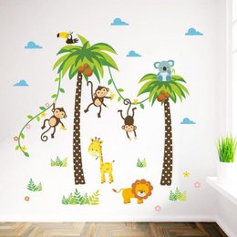 Stickers jungleanimaux savane palmier cocotier