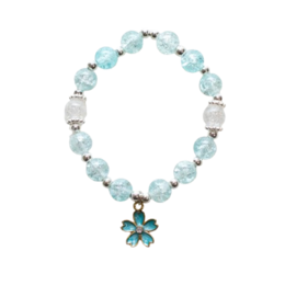 Beaded bracelet - Blue peony