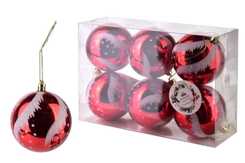 SANTA LILA Set mit 6 Kugeln 7x7x8