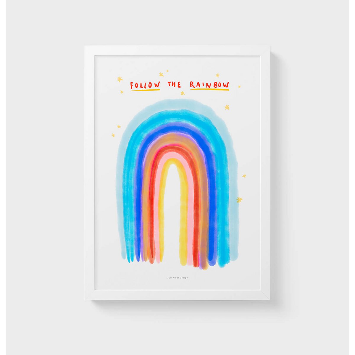 Blue rainbow wall art print