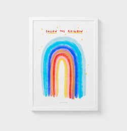 Blue rainbow wall art print