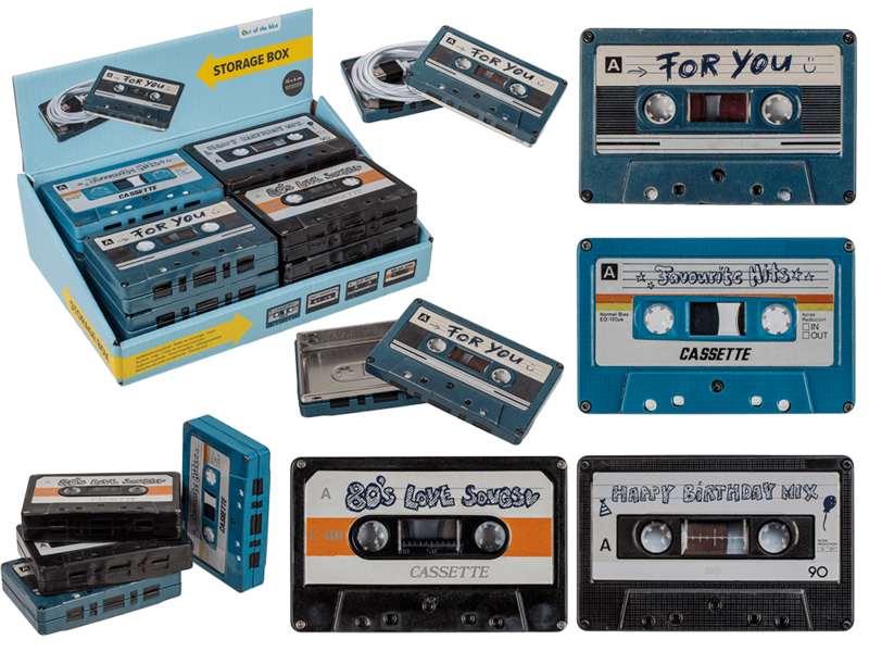 Metal storage box, Music cassette,