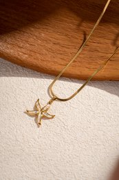 Star necklace Stainless steel golden golden trend summer summer