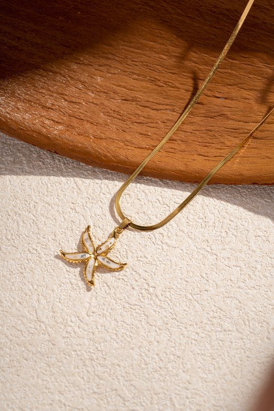 Star necklace Stainless steel golden golden trend summer summer