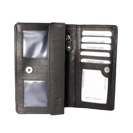 Leder-Damengeldbörse RFID - Leder-Damengeldbörse - Mundharmonika-Modell