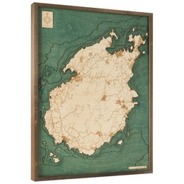 PAROS - Mapa de pared de madera 3D - versión L