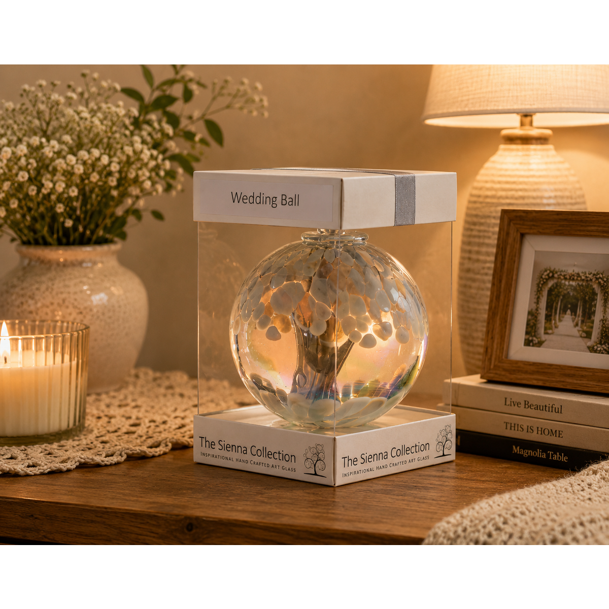 10cm Spirit Ball - Ślub - Pastelowe Srebro