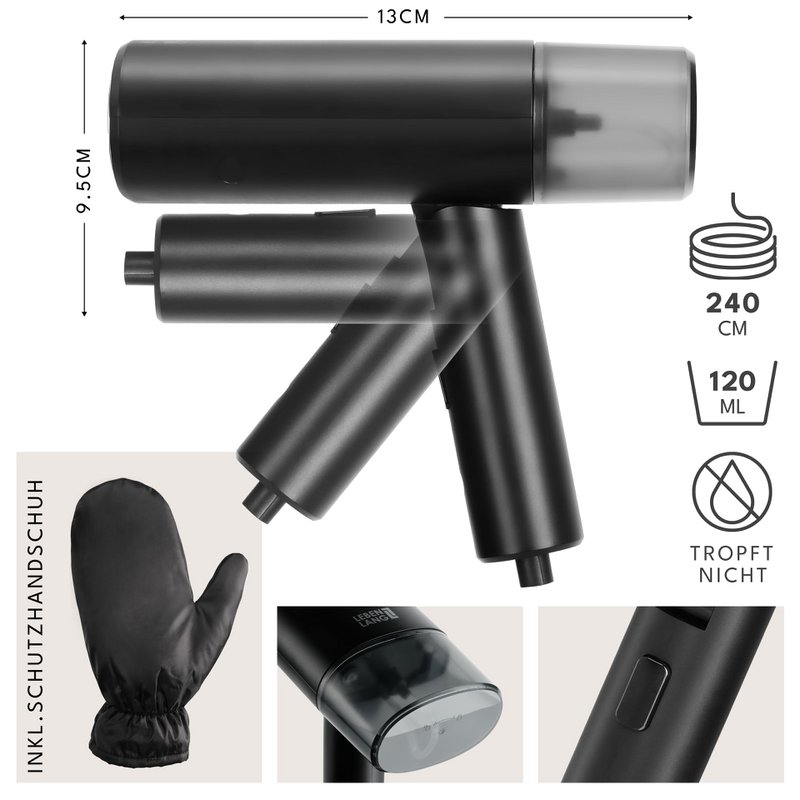 LEBENLANG Steamer Dampfglätter Reise - Kompakt Faltbar & Inkl. Reise Set I Steam Iron Dampfbürste Dampfbügeleisen für Dampfglätten Bügeln im Urlaub I Hand Reisesteamer mini handheld Travel Steamers