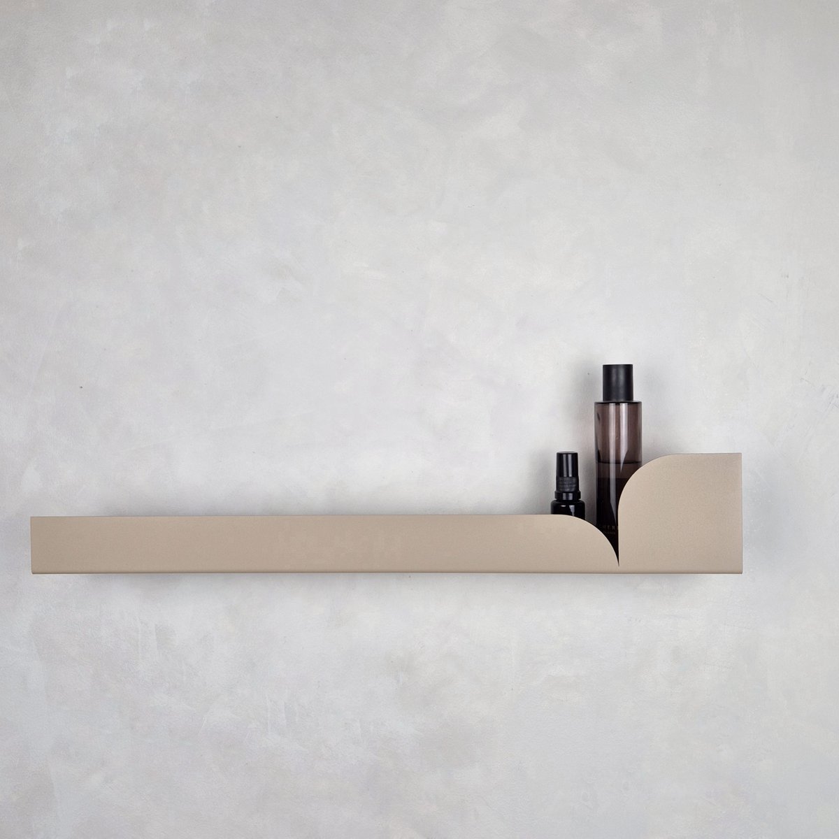 Metal wall shelf BAUHAUS, white, beige, black