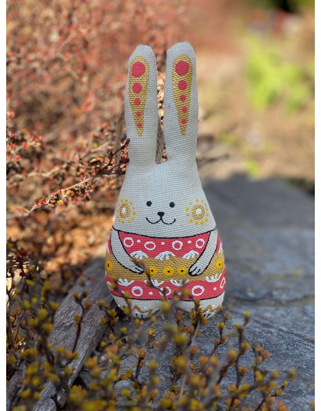 Bunny with a pink-gold ornament